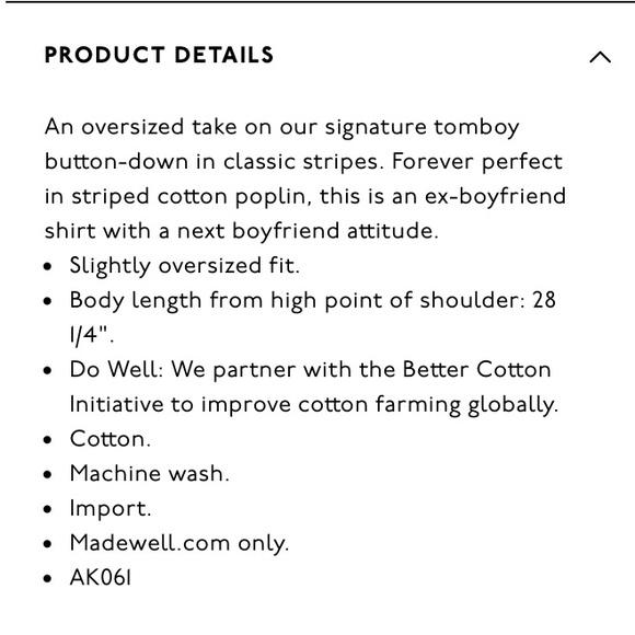 Madewell Oversized Ex-Boyfriend Glenn Stripe Shirt - Picture 15 of 16